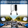 Motorcycles M8/M10 Side Rear View Mirrors Black Aluminum Alloy