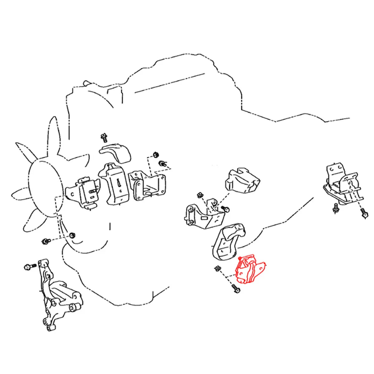 Engine Mounting Set for Toyota Hilux Double Cab GUN135/GUN136 2015-2023