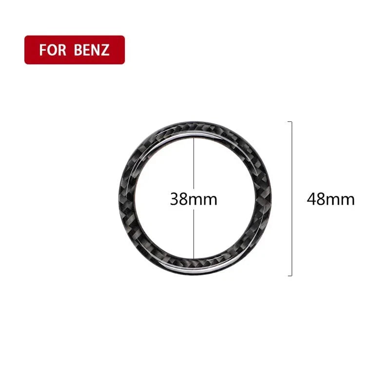 Benz C-Class 2015-2018 Carbon Fiber Engine Start Stop Cover Ring Trim Fit