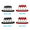 1x Red/Black M8/M10 DC 48V Power Distribution Box Terminal Block