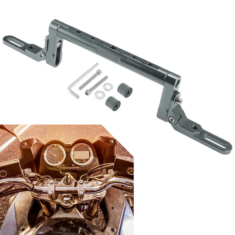 Motorcycle Center Hole Titanium Tone 1 Set Handle Bar Extender Bracket