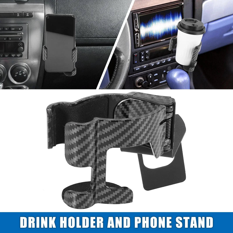 Jeep Wrangler JL JT Carbon Fiber Pattern 2-in-1 Cup Holder (2018-2021)