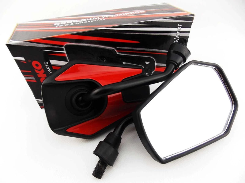 Suzuki TS90 Black Red Hex Soko Mirrors (1970-1976)