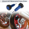 Motorcycle 1.1" Aluminum Alloy Plastic Motorcycle Slider Frame 2 x Blue