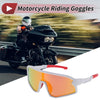 Motorcycle Riding Goggles Red Lens White Red Frame PC Tri-Acetyl Cellulos