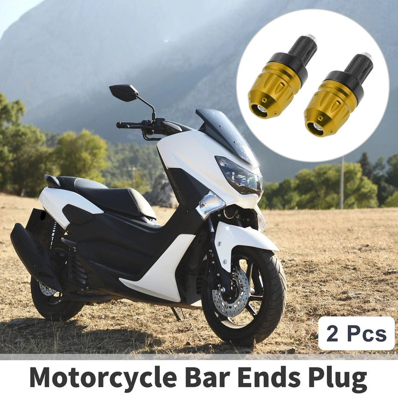 7 / 8" 22mm Gold Tone for Motorcycle 2 x Bar Ends Plug Aluminum Alloy