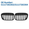 BMW X1 Matte Black 1 Pair Front Upper Bumper Grille (2016 - 2022)
