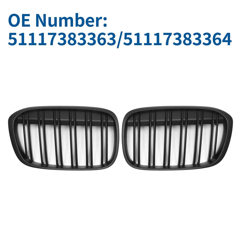 BMW X1 Matte Black 1 Pair Front Upper Bumper Grille (2016 - 2022)