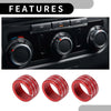 Dodge Durango 3 x Rear AC Heat Temp Climate Switch Knob Cover Red (2011 - 2020)