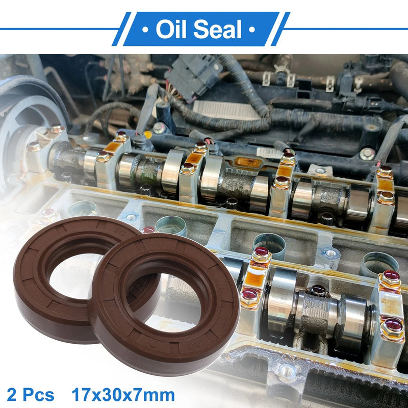 Make Model Oil Seal / 2 x 17x30x7mm / FKM Rubber Brown