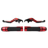 Suzuki GSXR150 Red Extendable Brake Clutch Levers & Grips (2017-2023)