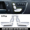 Mercedes Benz B180 6 x Silver Tone Door Seat Adjust Button Switch Covers