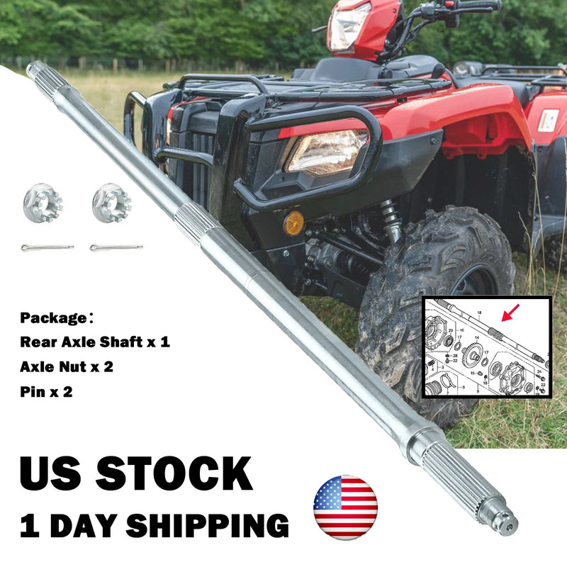Honda Rancher 420 TRX420TE Rear Axle Shaft w/ Nuts (2014–2024)