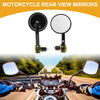 M8 Motorcycle – Black Gold Tone Aluminum 2 x Handlebar Mirrors