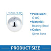 15.1mm Bearing Ball Steel G100 Precision Silver Tone 10 pcs