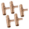 Fuel Tube Connector 5 x 16mm Tee 3-Way Hose Barb Brass Fitting