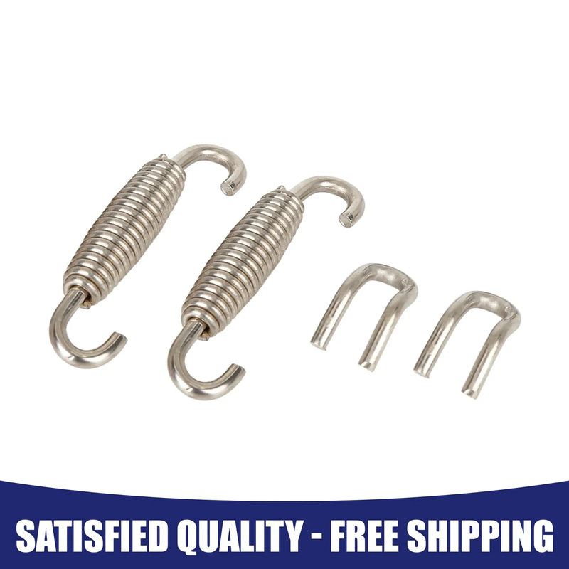 Universal Motorcycle Exhaust Pipe System Muffler Coil Spring w Hooks 2 x