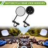 Make Model M10 Rear View Mirrors Round Black Metal Aluminum 1 x set