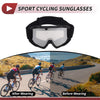 1 Pc Motorcycle Riding Goggles Silver Tone Lens Black Frame PC TPU