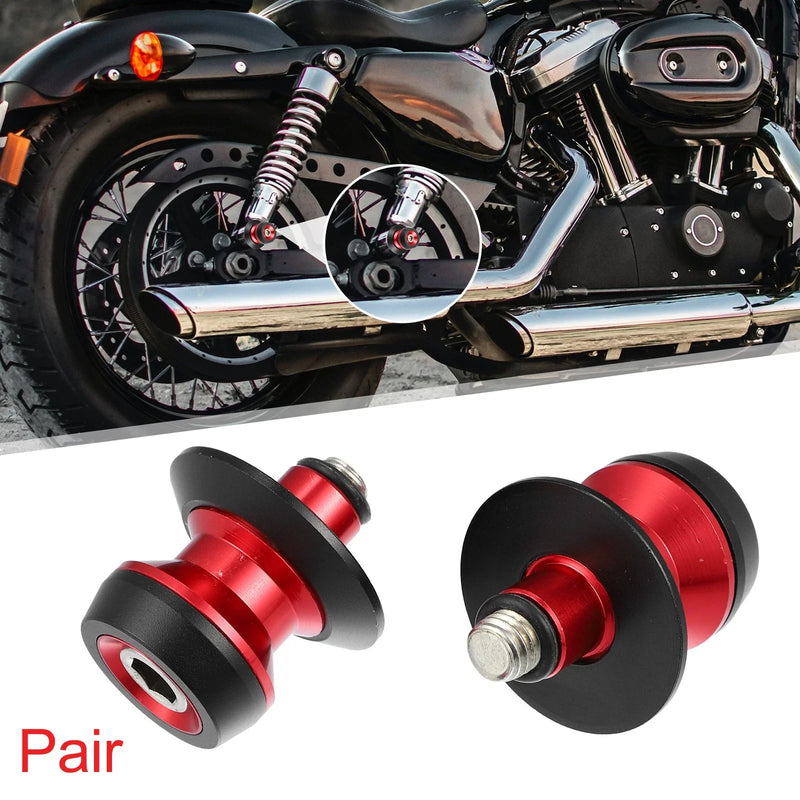 Kawasaki Pair M10x1.5 Red Aluminum Alloy Motorcycle Swing Arm Spools