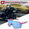 Motorcycle Blue Purple with Blue and Yellow Dots UV400 1 Pc Riding Goggles