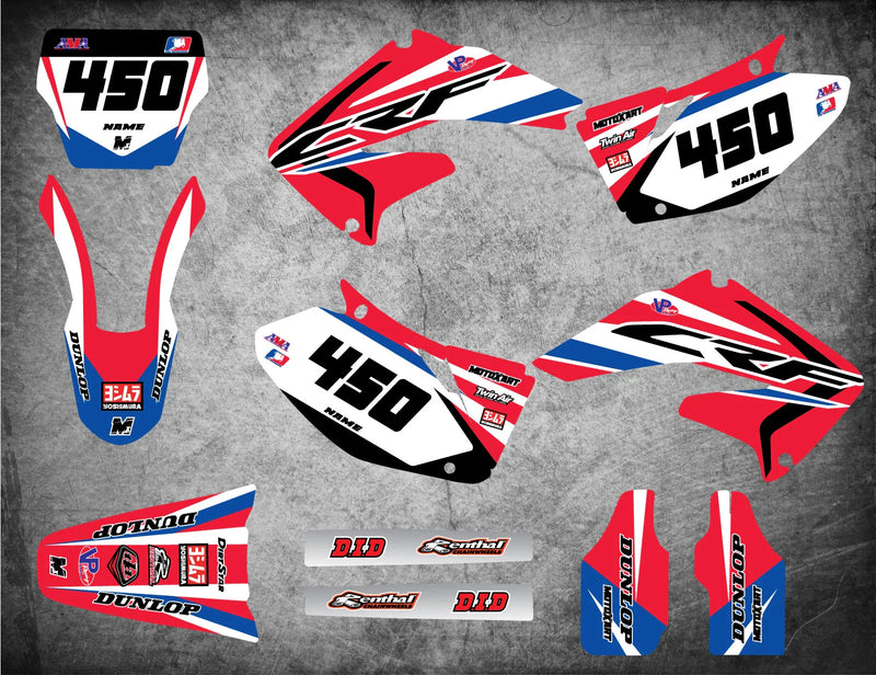 Honda CRF 450 (2002-2004) SLEEK Style Stickers Custom Graphics Full Kit