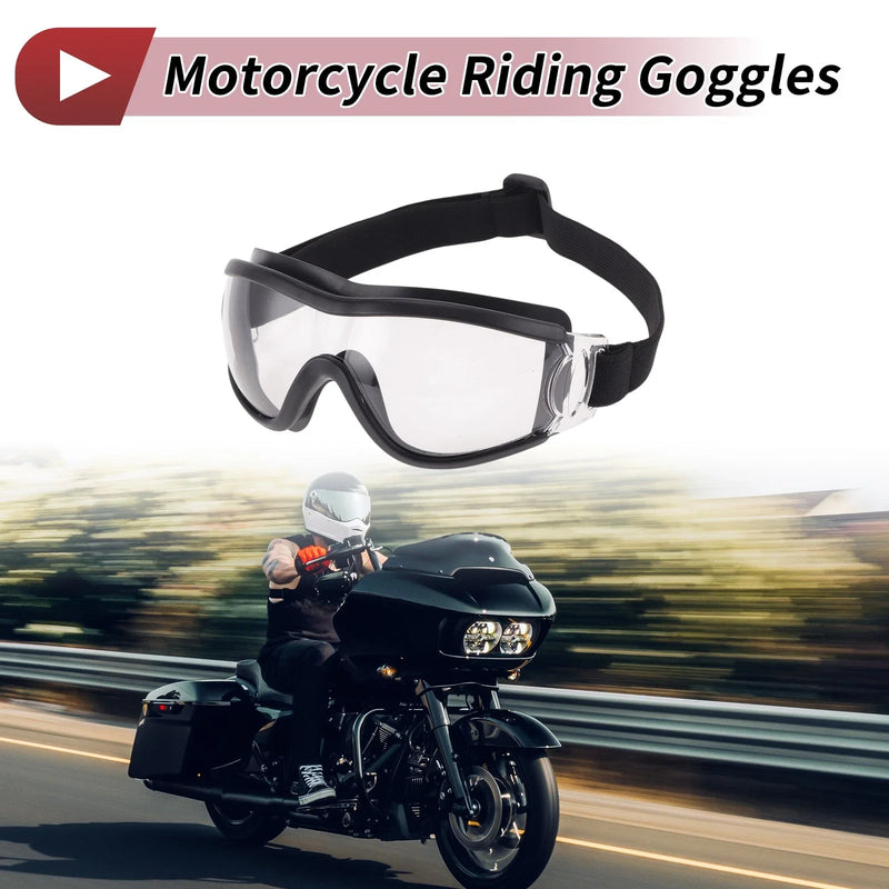 Motorcycle 1Pc Motorcycle Riding Goggles Clear Lens Black Frame Sunglasses