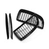 BMW E90 Sedan / Wagon Black Glossy Front Kidney Grilles (2005-2008)
