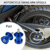 Motorcycle Pair 6mm CNC Swing Arm Spools Sliders Stand Blue