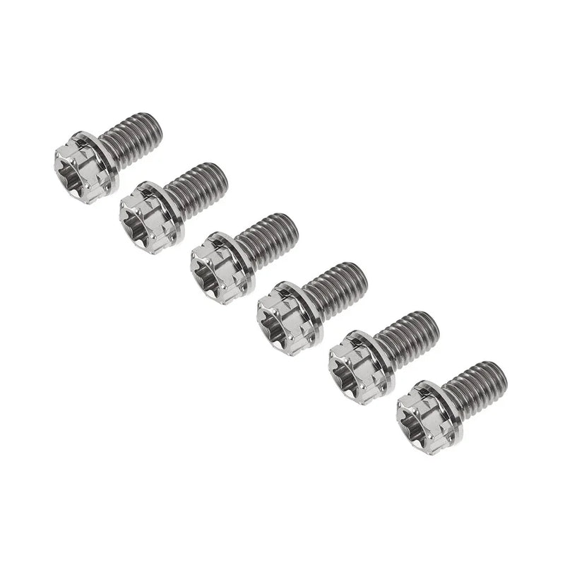 Motor Bike / Bicycle 6pcs M6x10mm Titanium Torx Head Flange Screws