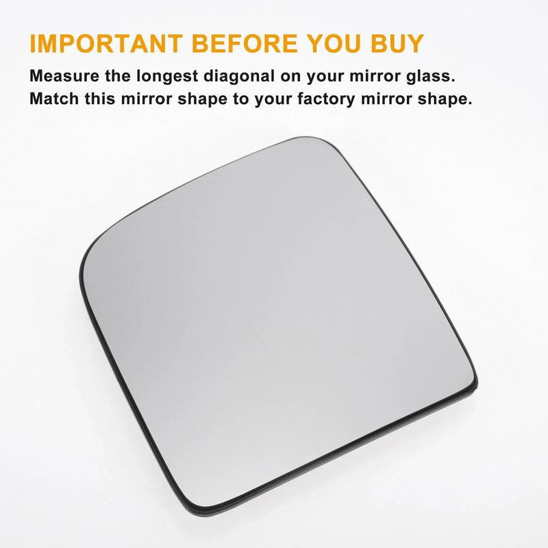 Ford Transit Left Upper White Mirror Glass w/ Back Convex Heated (2015-2023)