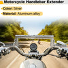 Motorcycle 1 x Balance Handle Bar Extender Bracket Center Hole Silver Tone