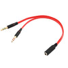 3.5mm Female Mini Jack to 2 Male RCA Adapter Y Cable - Gold Tone