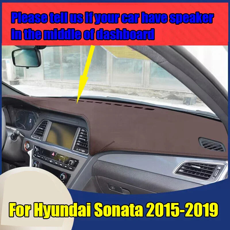 Hyundai Sonata Brown Leather Dash Cover Protector Mat Pad (2015–2019)