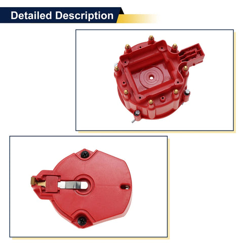 Chevy & Ford - 1 Set Red Metal Ignition Distributor Cap
