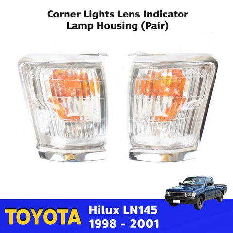 Corner Light Lamp Lens Chrome L+R Fits Toyota Hilux Tiger MK4 Truck 1998-01 D06