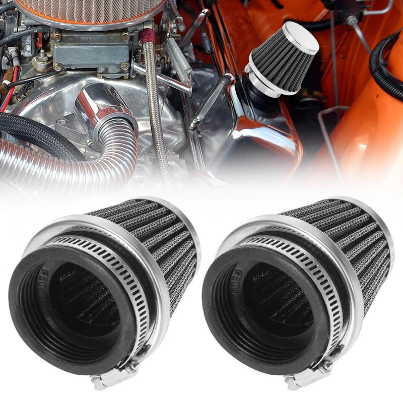 50cc–125cc Motorcycle Air Filter Cleaner 48mm 2 x