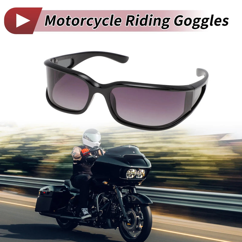 Motorcycle Riding Goggles 1 Pc Grey Lens Black Frame Tri-acetal Cellulose