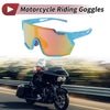 Motorcycle Motorcycle Riding Goggles Multicolour Blue with Red Dots UV400