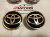 TOYOTA 4 x Wheel Center Caps 60mm Black/Silver