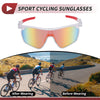 Motorcycle Riding Goggles Red Lens Clear Frame PC Cycling Sunglasses