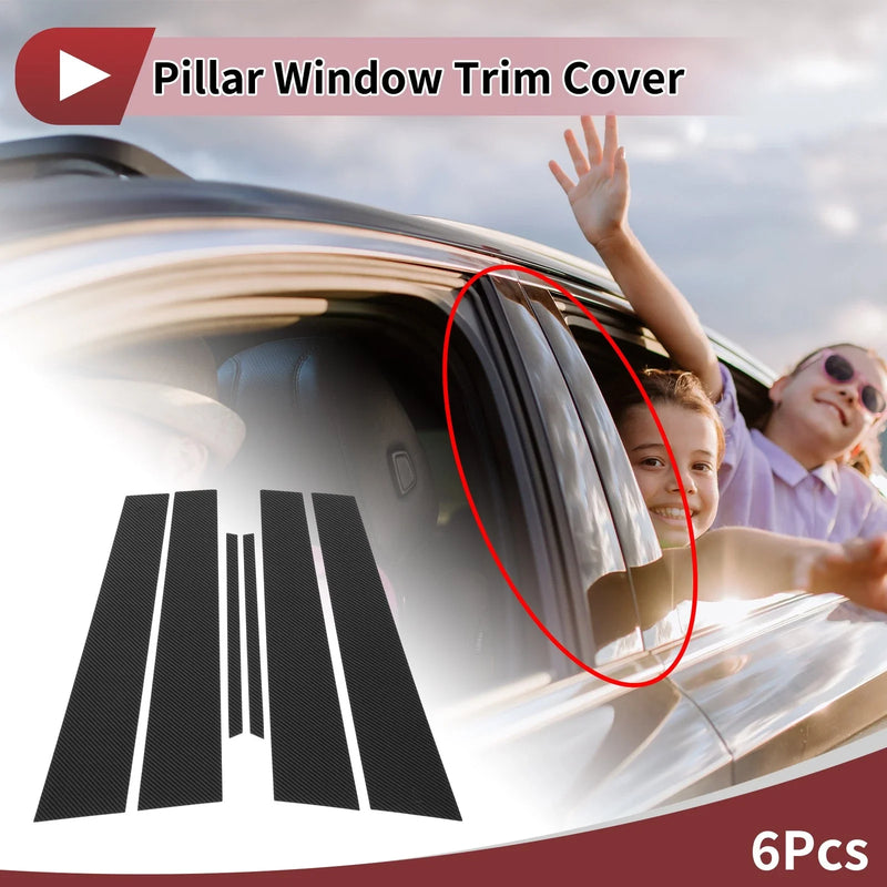 Toyota Crown Door Pillar Window Trim / 4 x CF Front Rear Left Right