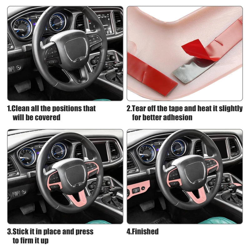 Dodge Charger Challenger 2015-2021 - Pink Steering Wheel Trim