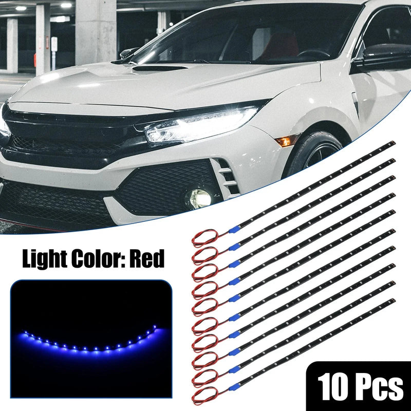 Cars / Motorcycles Blue Light 10pcs 30cm Interior LED Strip Light 12V Flexible