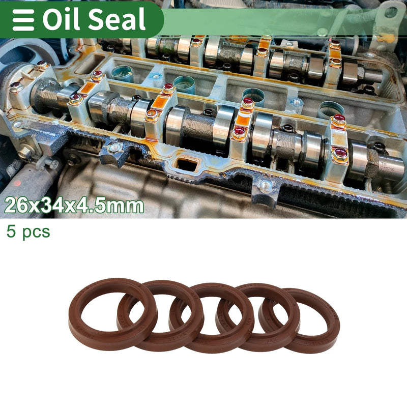 Make Model Oil Seal 26x34x4.5mm FKM Brown 5x