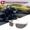 Motorcycle Riding Goggles Gray Lens Beige White Frame Tri-acetel Cellulose