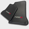 McLaren 720S Black Carbon Fiber Leather Floor Mats Set (2017-2023)