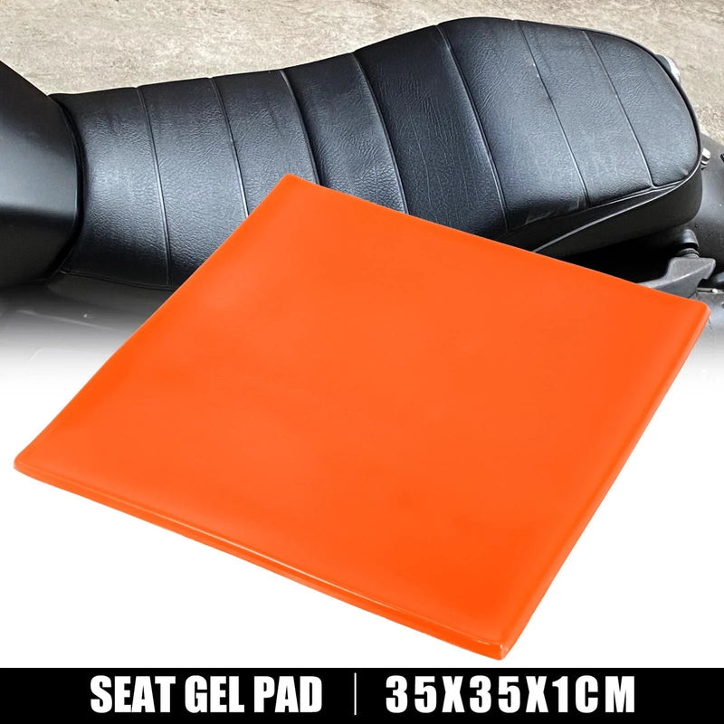 Make Model 35x35x1cm Motorcycle Seat Gel Pad Soft Cushion Orange