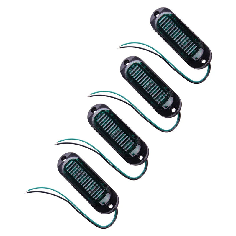 Truck Trailer 4 x Green LED Oval Side Marker Lights (Waterproof)