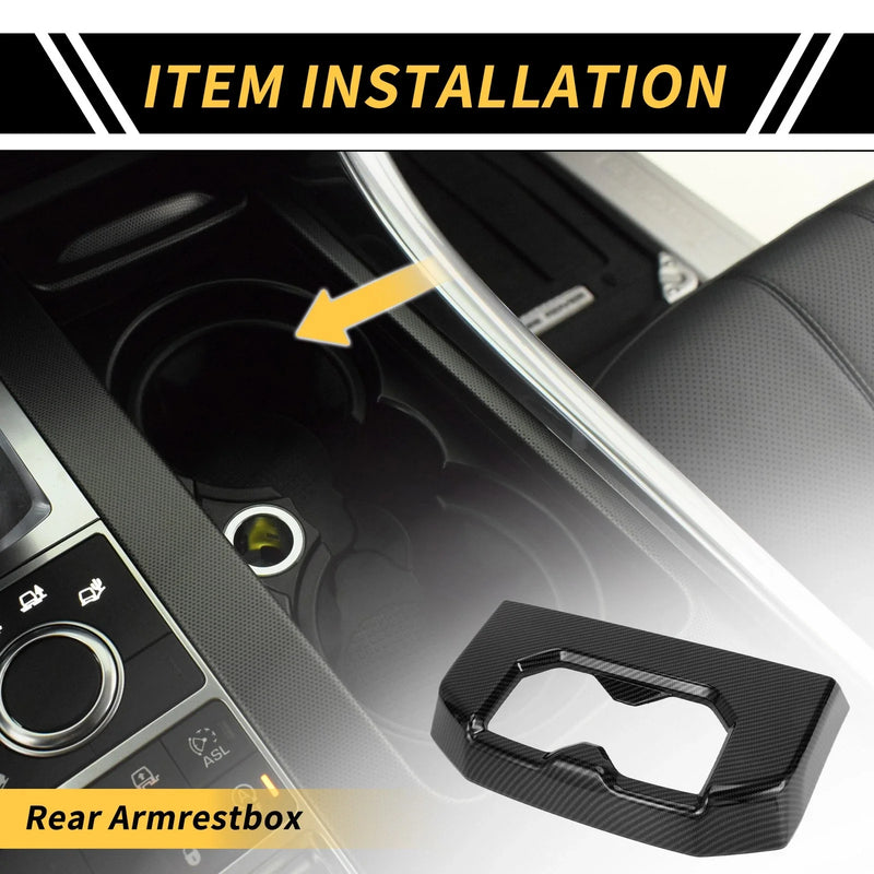 Toyota Tundra Carbon Fiber Armrestbox Rear Cup Holder Covers (2022-2024)
